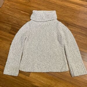 Express Sweater‎ Womens Large Gray Handknit Chunky Turtleneck Cozy Knit Winter